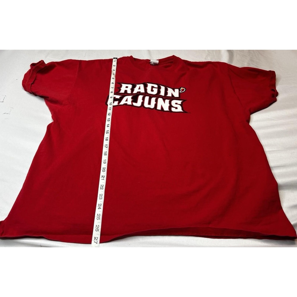 Soffe Ragin Cajuns University of Louisiana T-Shirt Red Mens 2XL Graphic Tee